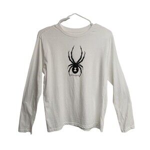 Spyder T-Shirt Boys Youth Size Medium Long Sleeves Crewneck Tee White M